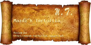 Mazák Tertullia névjegykártya